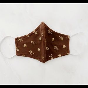 Gold skull brown Halloween face mask